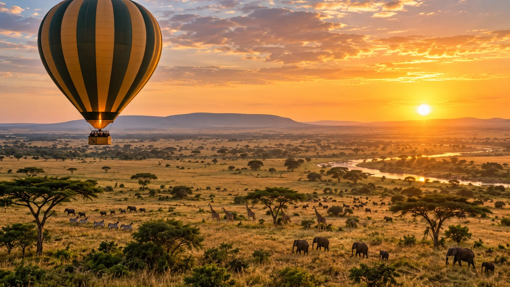 Safari travellers in Serengeti Tanzania